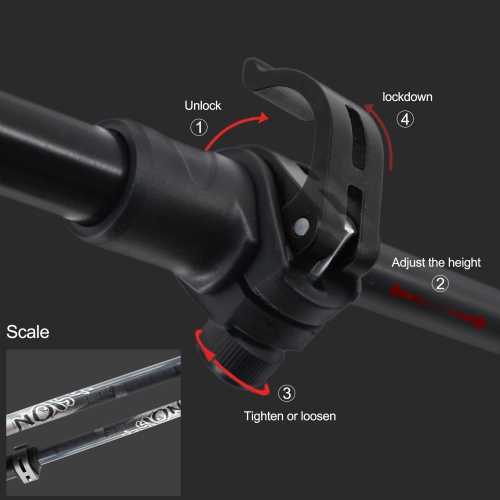 Collapsible Trekking Poles, Aluminum Folding Walking Hiking Sticks for hiking, Adjustable Height 5-Section