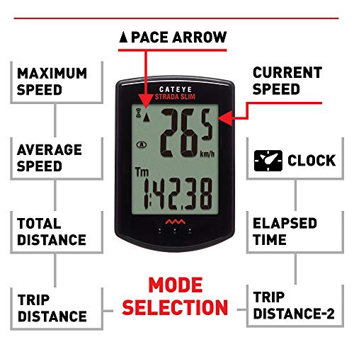 CatEye, Strada Slim Wireless CC-RD310W, Cycle computer, Road bike sensor, Black