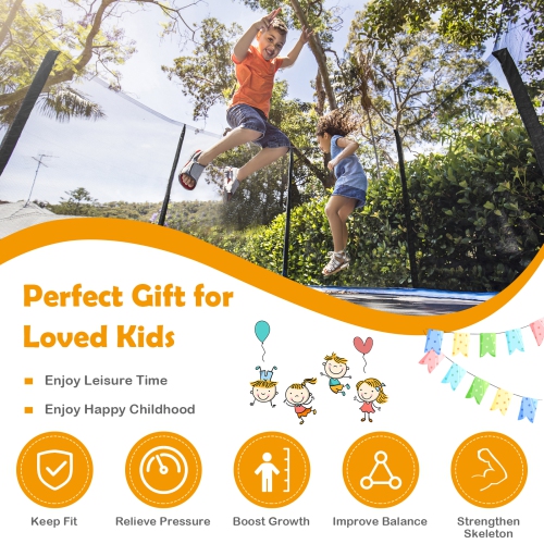 Patiojoy 10ft Trampoline with Safety Enclosure Net & Spring Pad Jumping Mat