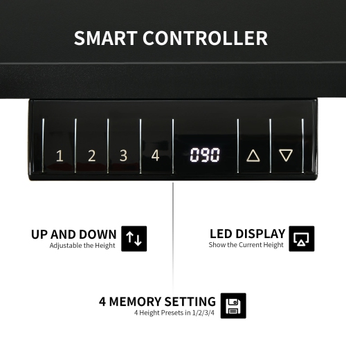 Topbuy Electric Height Adjustable Mobile Standing Desk Home Office Stand Up Computer Workstation Black/Maple/Teak/White