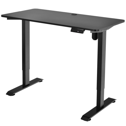 Topbuy Electric Height Adjustable Mobile Standing Desk Home Office Stand Up Computer Workstation Black/Maple/Teak/White