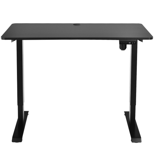 Topbuy Electric Height Adjustable Mobile Standing Desk Home Office Stand Up Computer Workstation Black/Maple/Teak/White