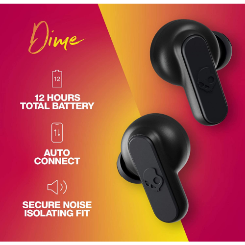 Skullcandy Dime True Wireless Earbuds, True Black