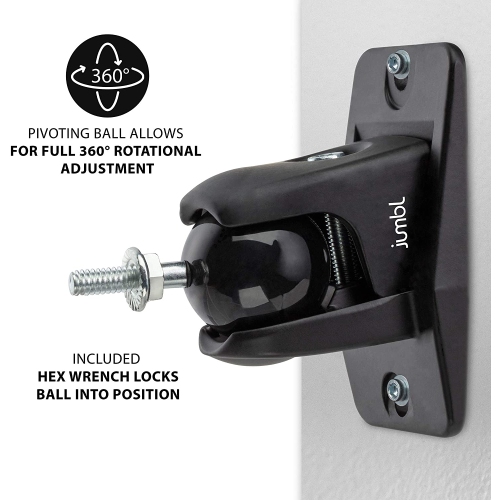 Jumbl SINSB7B ProGrip Ultra Stainless Steel Speaker Wall Mount Bracket, Pair of 2