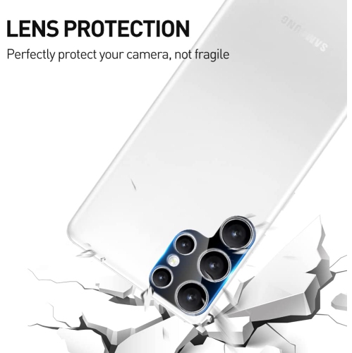 TopSave [1 Piece] FULL COVER BLACK SURFACE Transparent Case Friendly, Camera Lens Tempered Glass for Samsung Galaxy S22 Ultra 5G 6.8"