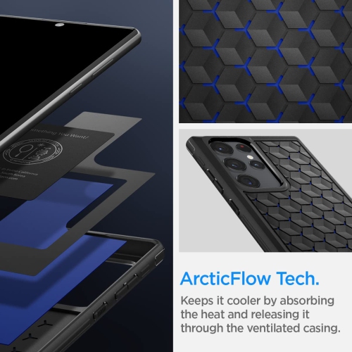 Spigen Cryo Armor Designed for Samsung Galaxy S22 Ultra Case - Matte Black