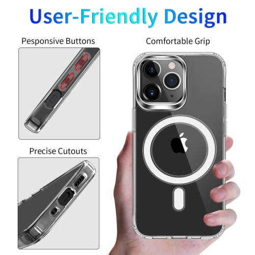 navor Clear Case Compatible with iPhone 13 Pro Max 6.7-inch, Compatible with MagSafe, [Shockproof] [Drop Protection] - Clear