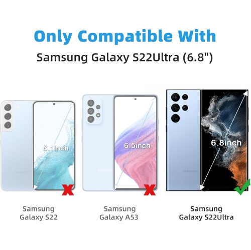 [5 in 1] Privacy Screen Protector and Clear Case for Samsung Galaxy S22 Ultra 5G 6.8", 2 Tempered Glass Camera Lens Protector+2 Flexible TPU Screen