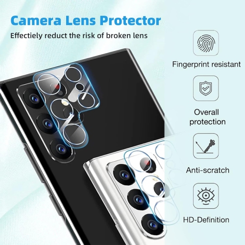 [5 in 1] Privacy Screen Protector and Clear Case for Samsung Galaxy S22 Ultra 5G 6.8", 2 Tempered Glass Camera Lens Protector+2 Flexible TPU Screen