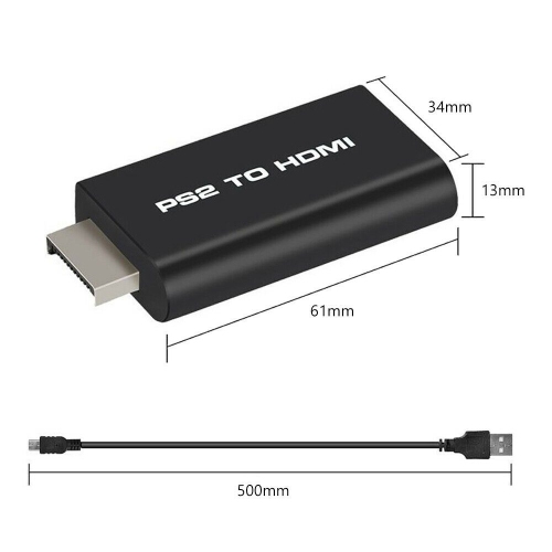 PS2 to HDMI Converter Audio Video Adapter for Playstation 2/HDTV HDMI Monitor PS2 to HDMI Adapter with 3.5mm Headphone Aud