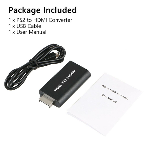 PS2 to HDMI Converter Audio Video Adapter for Playstation 2/HDTV HDMI Monitor PS2 to HDMI Adapter with 3.5mm Headphone Aud