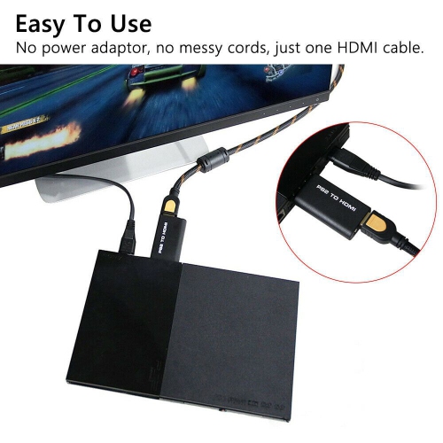 PS2 to HDMI Converter Audio Video Adapter for Playstation 2/HDTV HDMI Monitor PS2 to HDMI Adapter with 3.5mm Headphone Aud