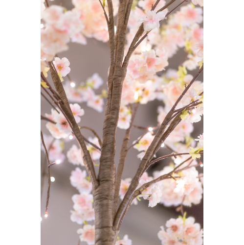 Hi-Line Gift Ltd Medium Pink Cherry Blossom Tree with 84 Warm White LED