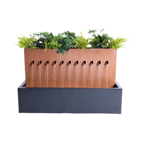 HI-LINE GIFT LTD  Two-Toned Zinc Metal Fountain With Planter