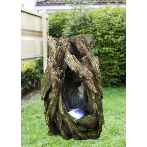 Hi-Line Gift Ltd Tree Trunk Fountain with LED(Hi-Line EXCLUSIVE)