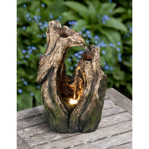 Hi-Line Gift Ltd Tree Trunk Fountain with LED