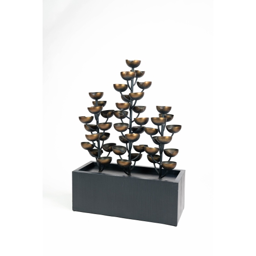 Hi-Line Gift Ltd Multi Level Zinc Metal Tri-Stacked Cups Fountain
