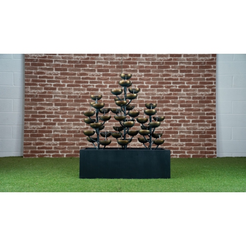 Hi-Line Gift Ltd Multi Level Zinc Metal Tri-Stacked Cups Fountain