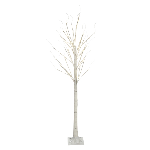 Hi-Line Gift Ltd Birch Tree On Metal Base In/Outdoor 120 LED 83 Inch High with 8 Lighting Modes