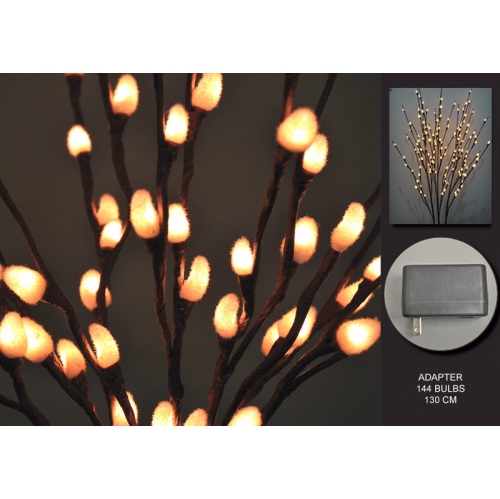 Hi-Line Gift Ltd Pussy Willow - 144 LEDs