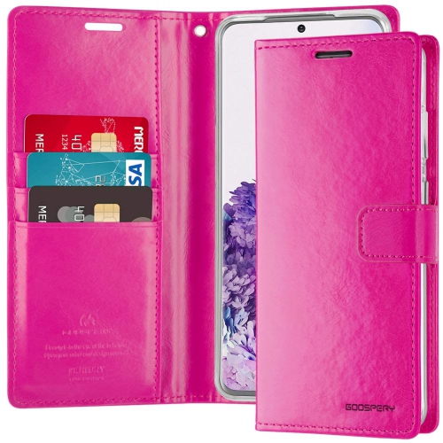 TopSave Goospery Bluemoon Card Slot w/Magnetic Clip Leather Folio Wallet Flip For Samsung Galaxy A33 5G, Hot Pink