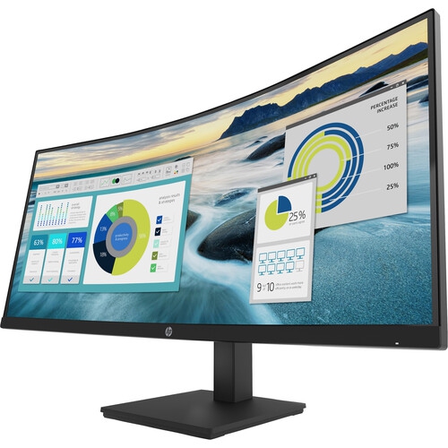 HP 34" WQHD 60Hz 5ms GTG Curved VA LCD Monitor - Black