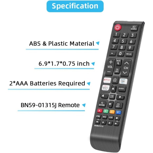 Samsung Smart TV Replacement Remote with Apps BN59-01315J