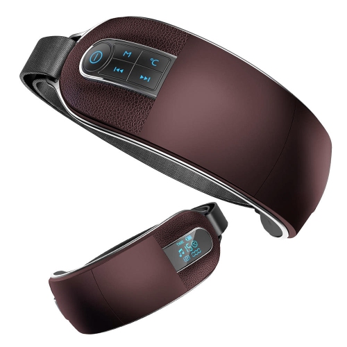 USB Powered Eye Massager with Heat, Air Pressure & Acupressure with 5 selectable preset massage modes- Black