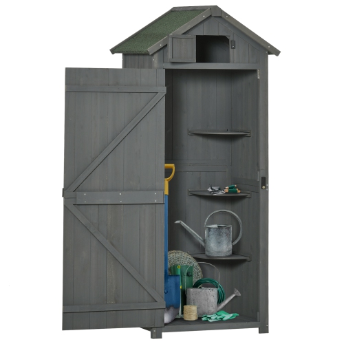 OUTSUNNY  " 30"" X 21"" X 71"" Garden Storage Shed, Outdoor Storage Shed \w 3 Tier Shelves, Workshop Yard Tool Utility Storage House Water-Resistant