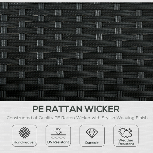 Outsunny Wicker Double Chaise Lounge Chair Outdoor Recliner 2 Person Rattan Patio Reclining Sunbed Furniture Cushioned w/Adjustable Backrest, Cream