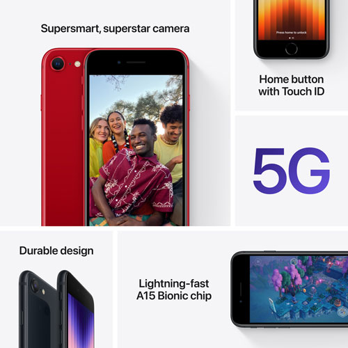 Fido Apple iPhone SE 64GB (3rd Generation) - Midnight - Monthly Financing