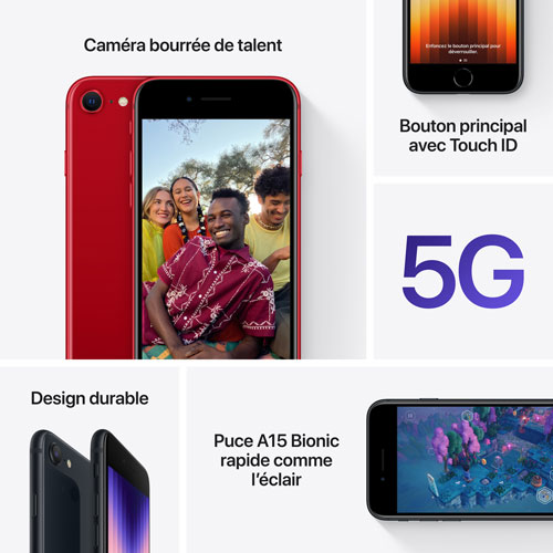 iPhone SE de 64 Go d'Apple offert par Koodo - (PRODUCT)RED - Paiement Balance mensuel