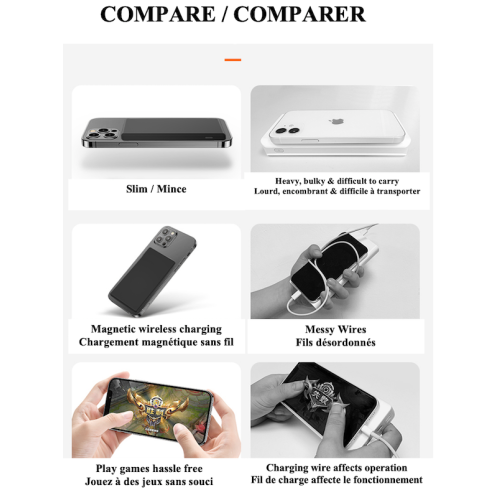 Chargeur portable 3-en-1 sans fil rapide magnétique MagSafe LIFESTYLE DE STIMULA pour Apple