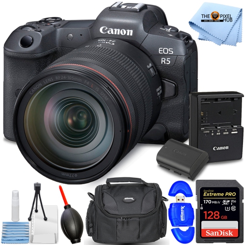 CANON  Eos R5 Mirrorless Camera With 24-105MM F/4 Lens - 7PC Accessory Bundle