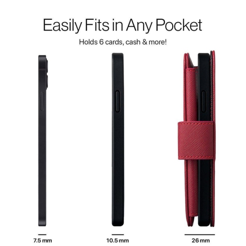 iPhone 12 / 12 Pro - MagSafe Sunset Blvd Magnetic Wallet Case, Red