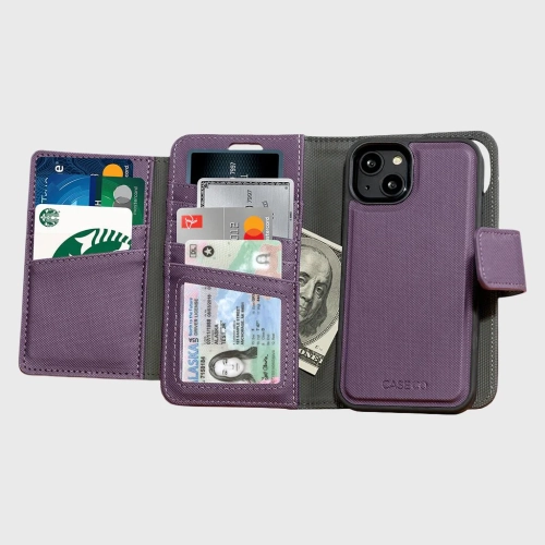 iPhone 13 - MagSafe Sunset Blvd Magnetic Wallet Case, Purple - 8 card slot