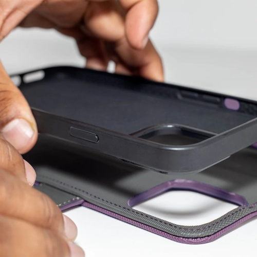 iPhone 13 - MagSafe Sunset Blvd Magnetic Wallet Case, Purple - 8 card slot