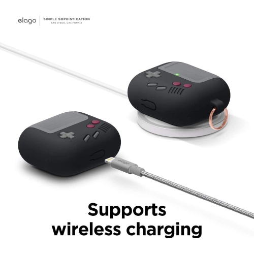 AirPods 3 Case Cover - Compatible with AirPods 3rd Generation, Classic Game Player Design with Keychain, Durable Silicone Construction, Supports