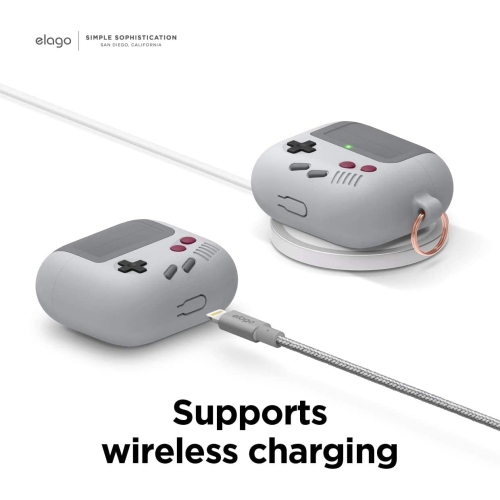 AirPods 3 Case Cover - Compatible with AirPods 3rd Generation, Classic Game Player Design with Keychain, Durable Silicone Construction, Supports