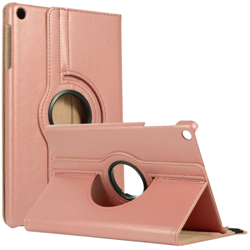 【CSmart】 360 Rotating PU Leather Stand Tablet Case Smart Cover for Samsung Tab A8 10.5", X200 / X205, Rose Gold