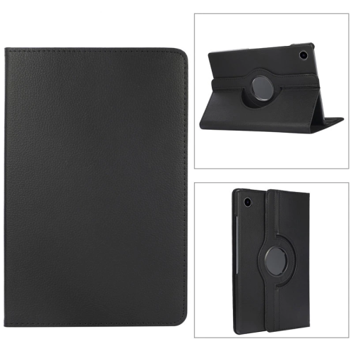 【CSmart】 360 Rotating PU Leather Stand Tablet Case Smart Cover for Samsung Tab A8 10.5", X200 / X205, Black