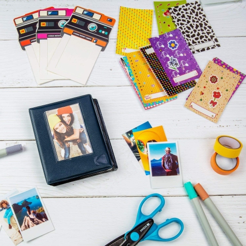 Zink 2x3 Photo Album 64-Pocket Mini Photo Album w/ Transparent Window Cover for 2”x3” ZINK Zero Ink Photo Paper