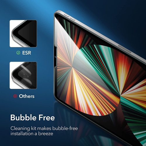 Glass Screen Protector for iPad Pro 12.9 2021 & 2020 & 2018 [Face ID Compatible] [Free Installation Frame] 9H-Hard HD Clear Tempered-Glass Screen