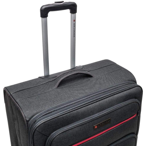 Ensemble de 3 valises souples et durables de voyage multidirectionnelles à roulettes multidirectionnelles d’Air Canada : valise grise de 20, 24,
