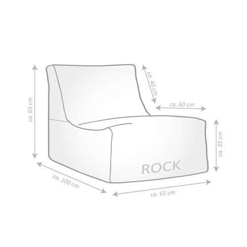 Rock Velvet Bean Bag Chair - Petrol