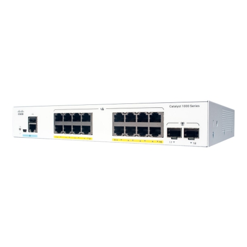 CISCO SYSTEMS INC  Cisco Catalyst 1000-16T-2G-L - Switch - Managed - 16 X 10/100/1000 + 2 X Gigabit Sfp (Uplink) - Rack-Mountable