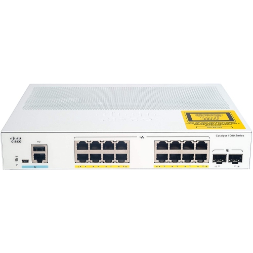 Cisco Catalyst 1000-16T-E-2G-L - Switch - managed - 16 x 10/100/1000 + 2 x Gigabit SFP - rack-mountable ( C1000-16T-E-2G-L )