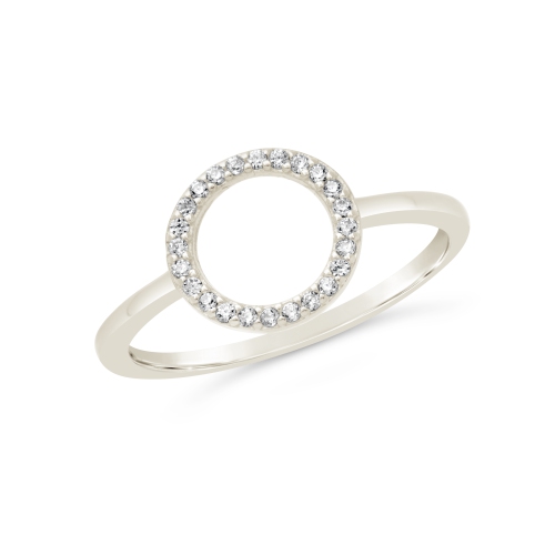 Sterling Silver Cz Open Circle Ring