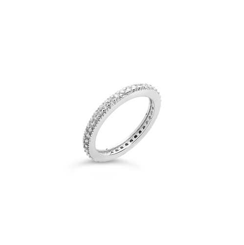 Sterling Silver Thin Cz Band Ring