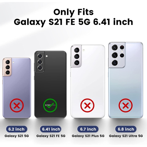 【CSmart】 Shockproof Heavy Duty Rugged Defender Hard Case with Kickstand for Samsung Galaxy S21 FE 5G, Red